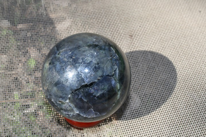 Iolite Sphere helps to build intuition beautiful green and purple color  4203